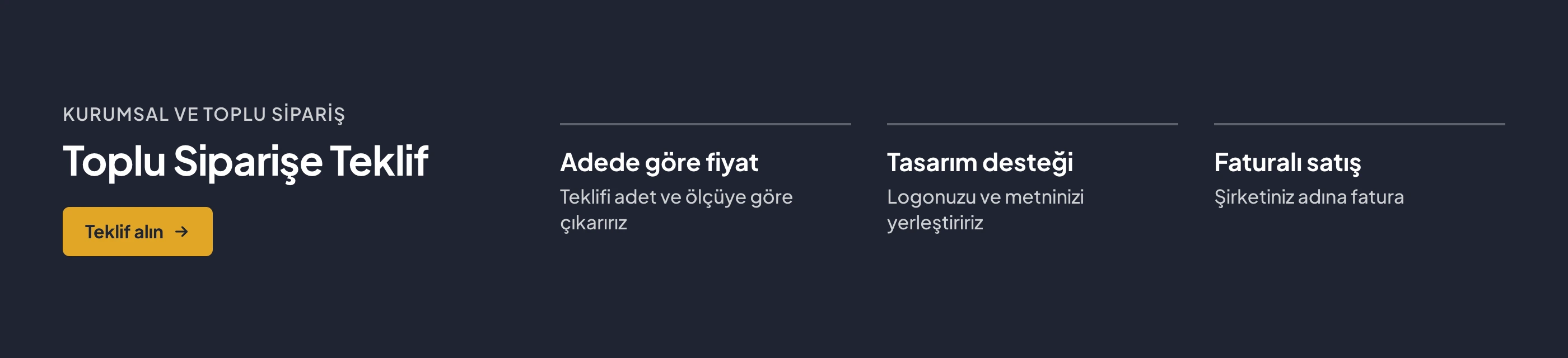 Kurumsal ve toplu sipariş