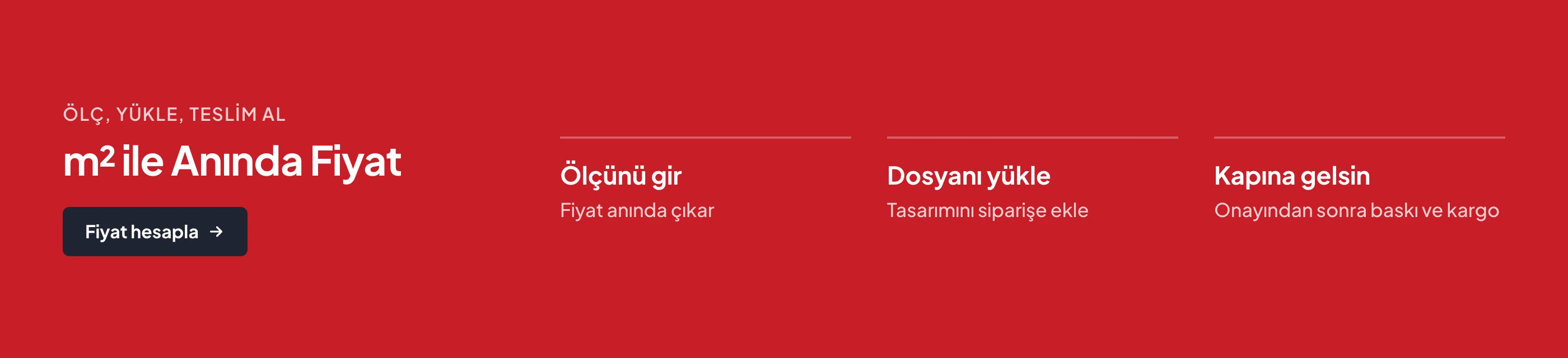 m² ile anında fiyat