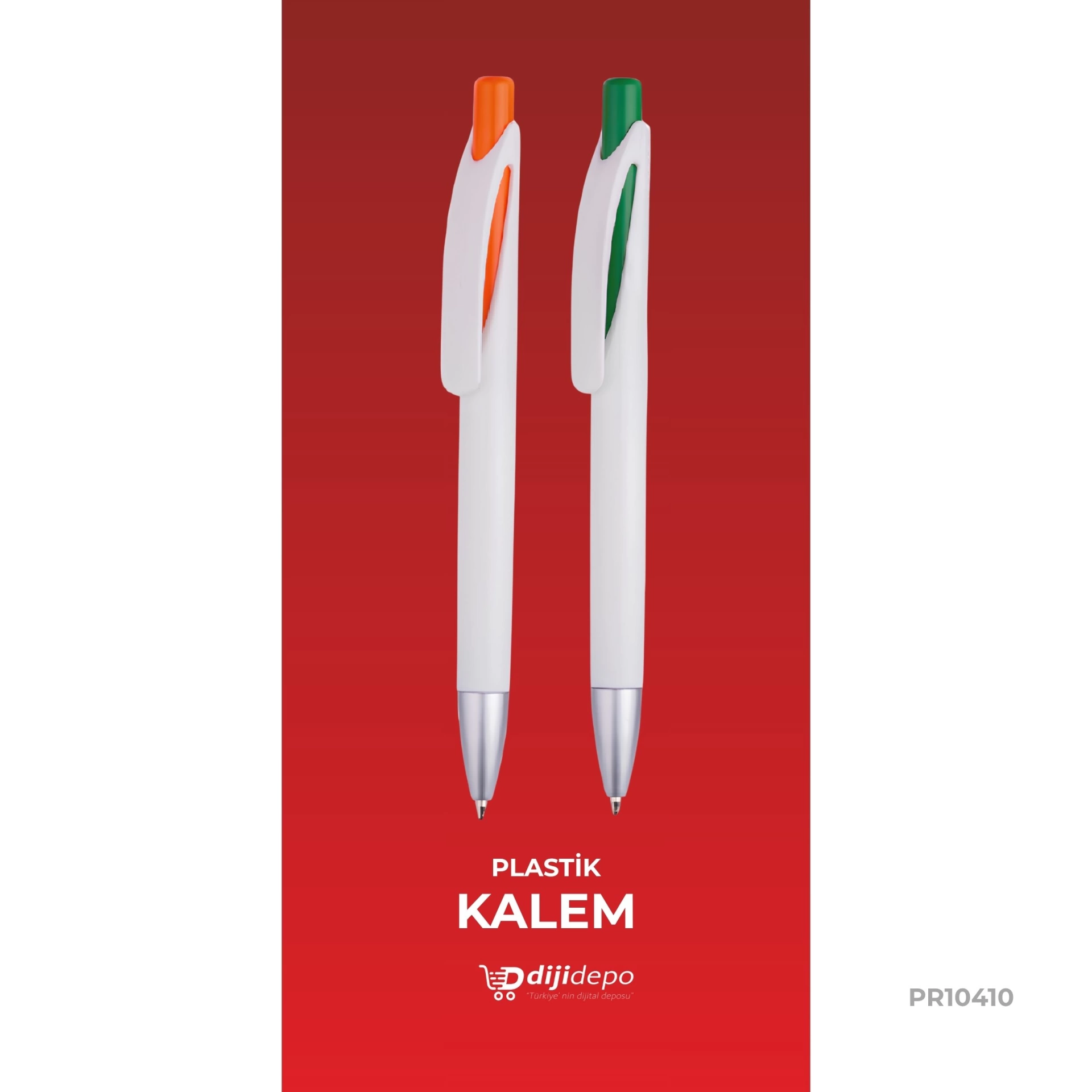 Kurumsal Logolu Beyaz Plastik Kalem - Estetik ve Ekonomik Promosyon