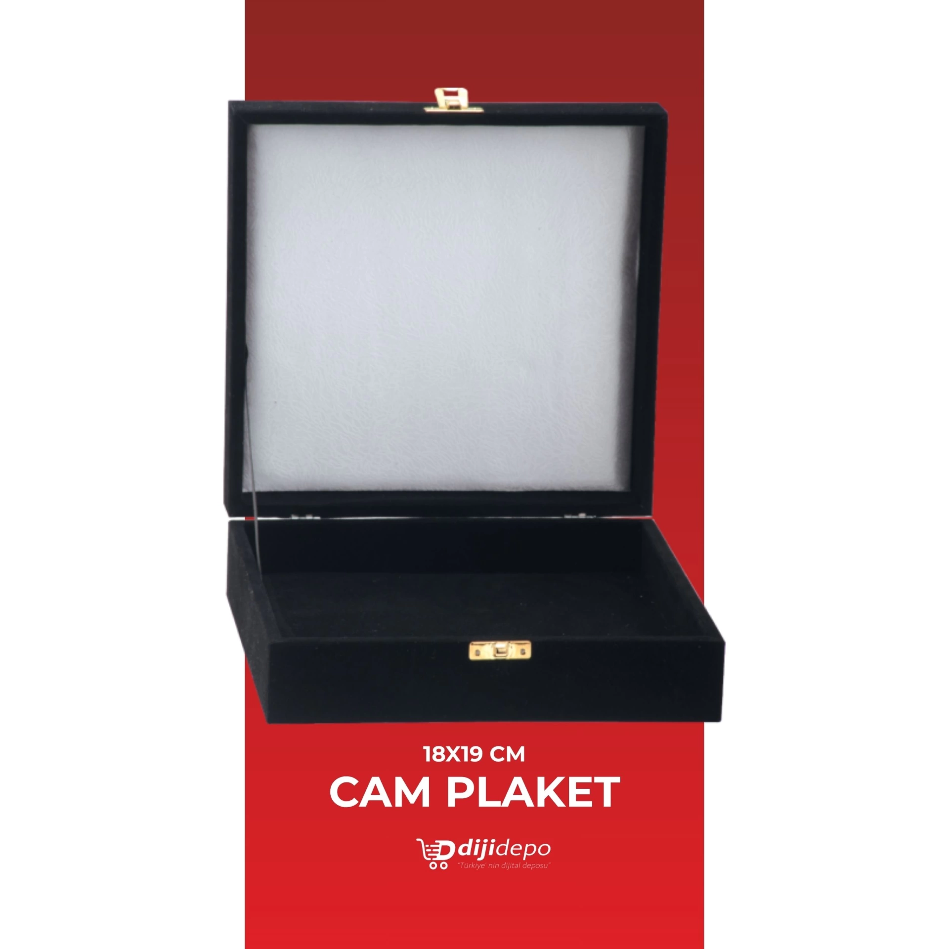 Lüks Kadife Plaket Kutusu - 20x26 cm Cam ve Ahşap Plaket Uyumlu Koruyucu Sunum Kutusu