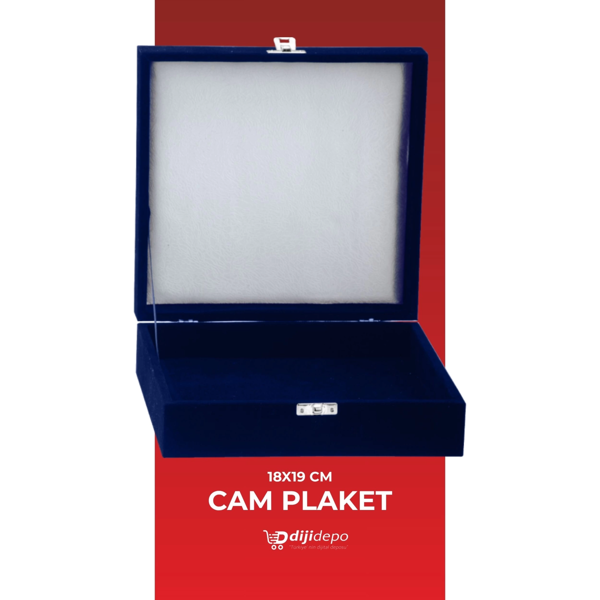 Lüks Kadife Plaket Kutusu - 20x26 cm Cam ve Ahşap Plaket Uyumlu Koruyucu Sunum Kutusu