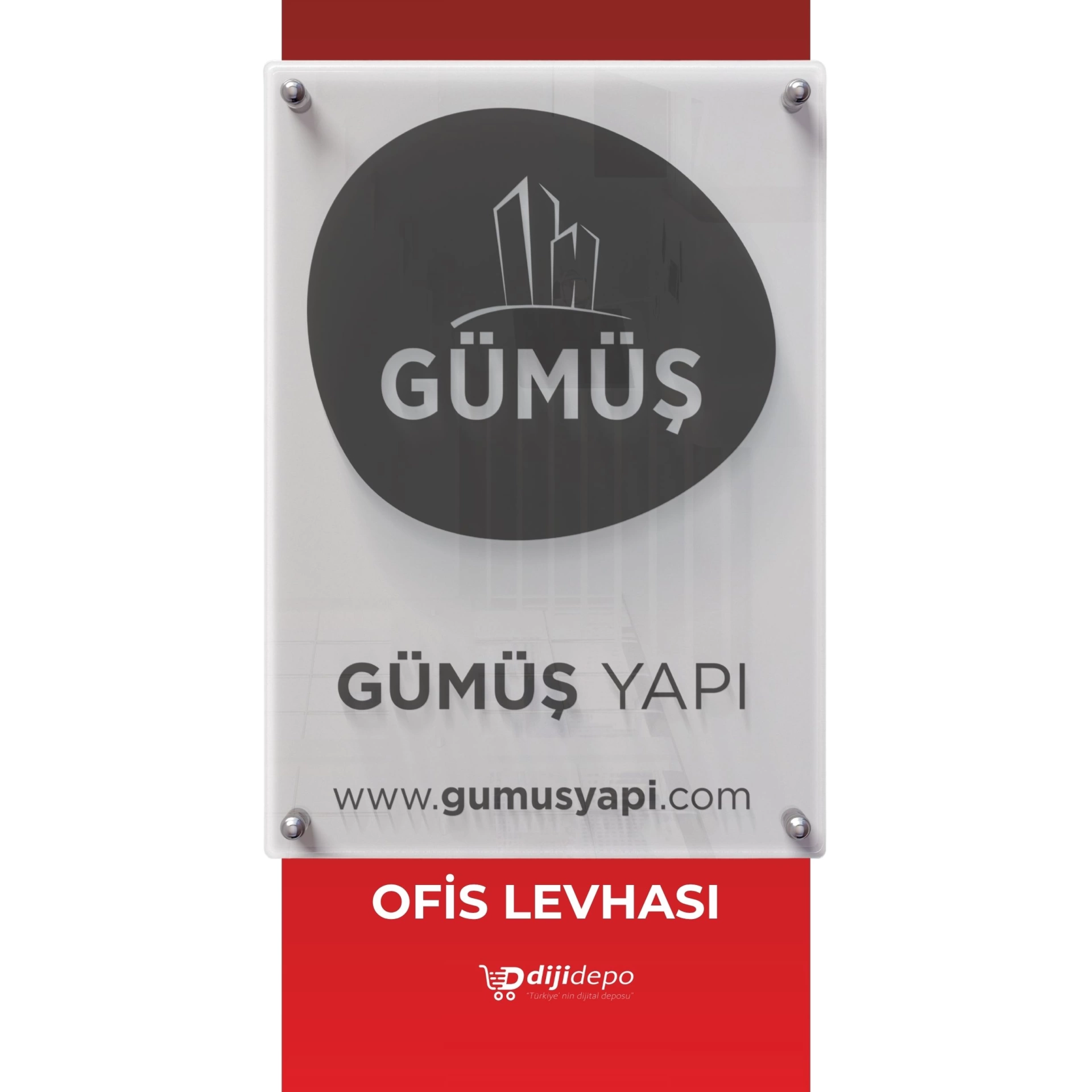 Kurumsal Şeffaf Ofis Levhası - Şirket Tabelası - Modern Giriş Dekoru