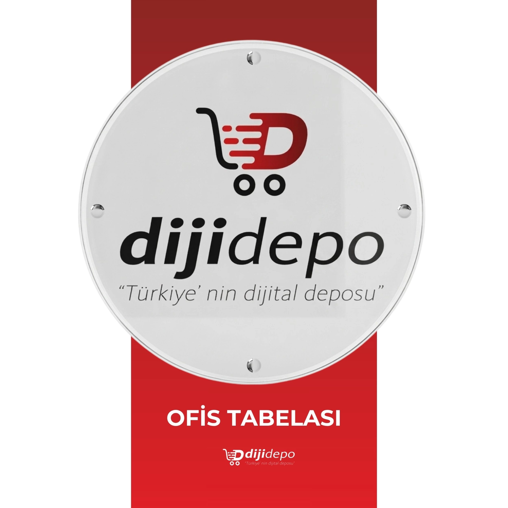 Şık Dairesel Ofis Tabelası - Cam Görünümlü Modern Giriş Dekoru