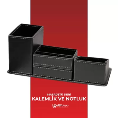 Deri Masaüstü Düzenleyici Set