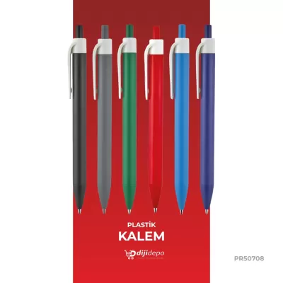 Kurumsal Baskılı Plastik Kalem -  Klipsli Promosyon Kalem