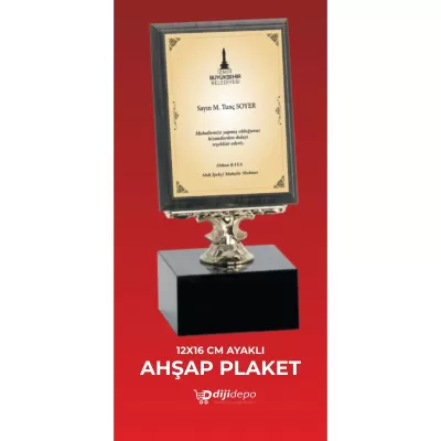 Lüks Ayaklı Ahşap Plaket - Ekonomik Plaket
