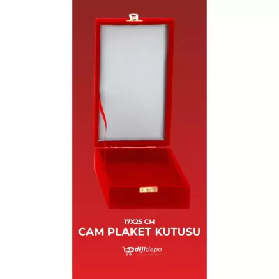Lüks Kadife Dikey Plaket Kutusu - 17x25 cm 3 Renk Seçenekli Cam ve Kristal Plaket Sunum Kutusu