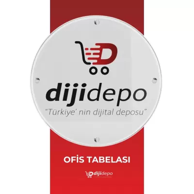 Şık Dairesel Ofis Tabelası - Cam Görünümlü Modern Giriş Dekoru