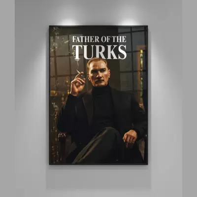 Mustafa Kemal Atatürk "Father of the Turks" Cam Tablo