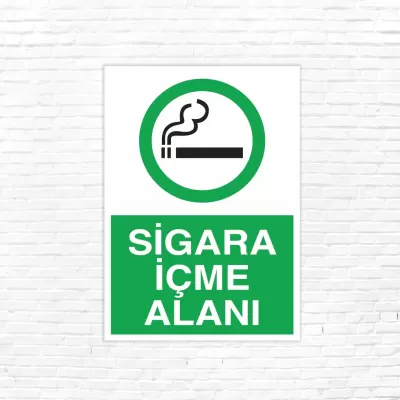 Sigara İçme Alanı İSG Uyarı Levhası