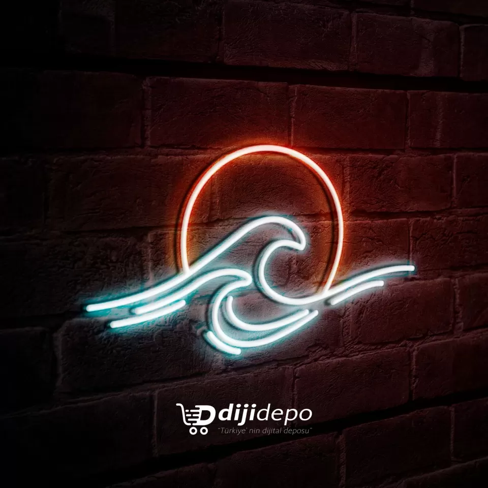 Minimal Dalgalar - Neon Led Tabela