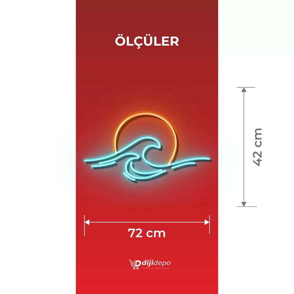 Minimal Dalgalar - Neon Led Tabela