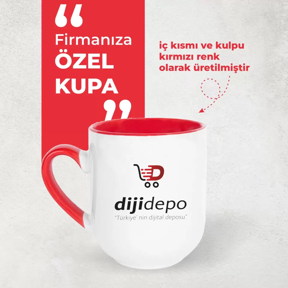 Kırmızı Kupa Bardak - Kişiye Özel Kahve Fincanı