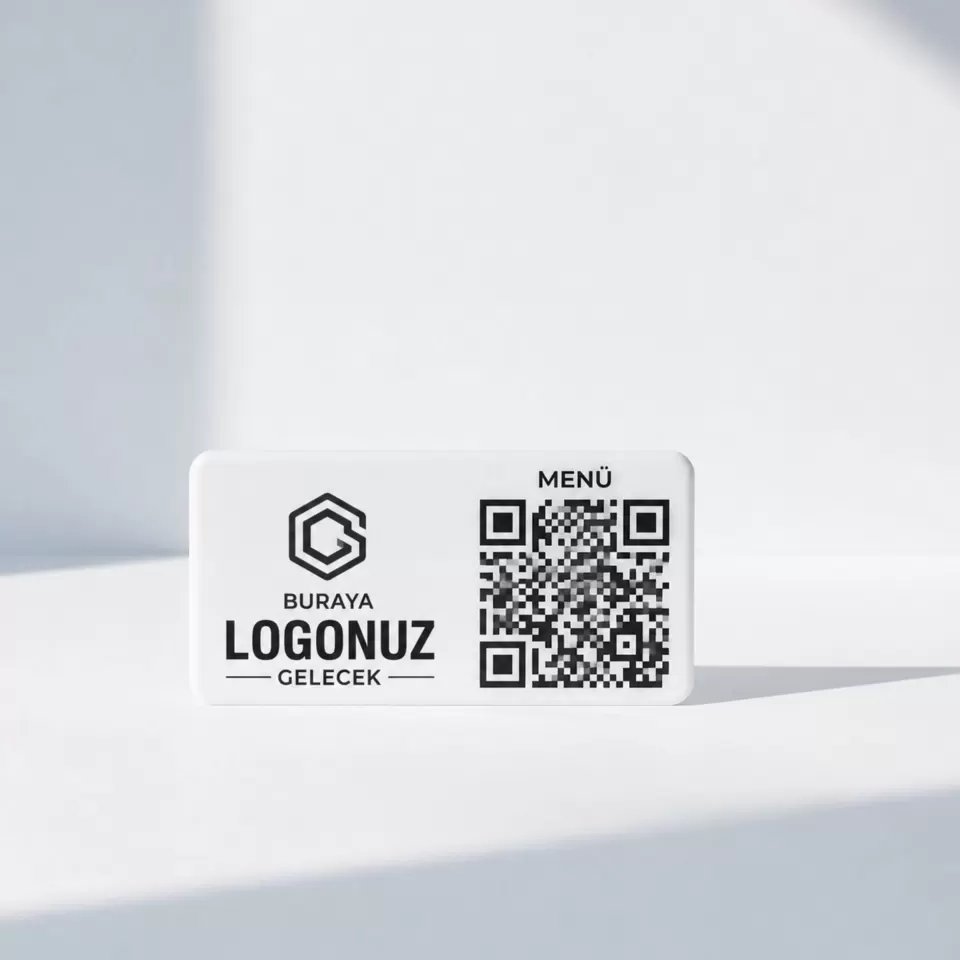 Masa Üstü QR Kod Menü ve Logolu Masa Kartı