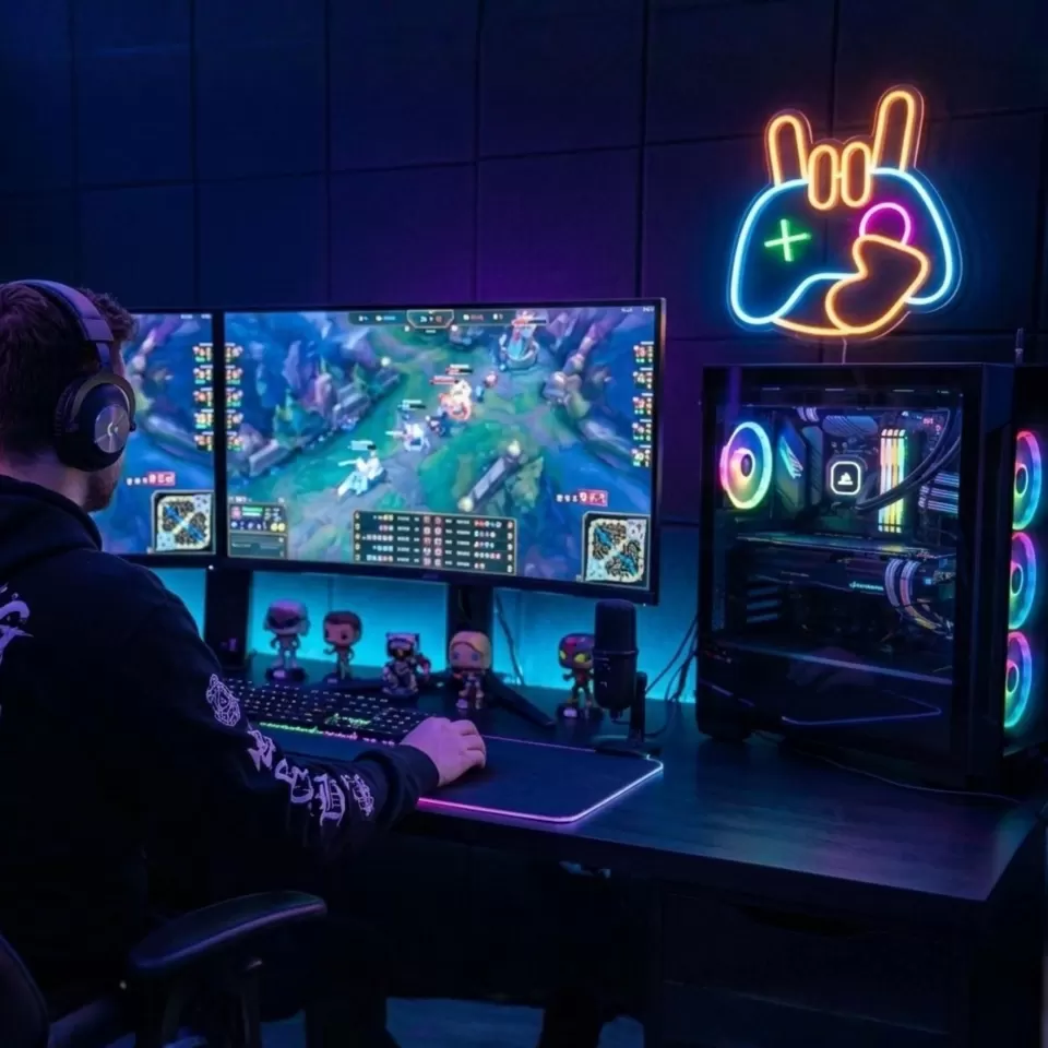 Gamer - Neon Led Tabela Oyuncu Odası Dekorasyonu