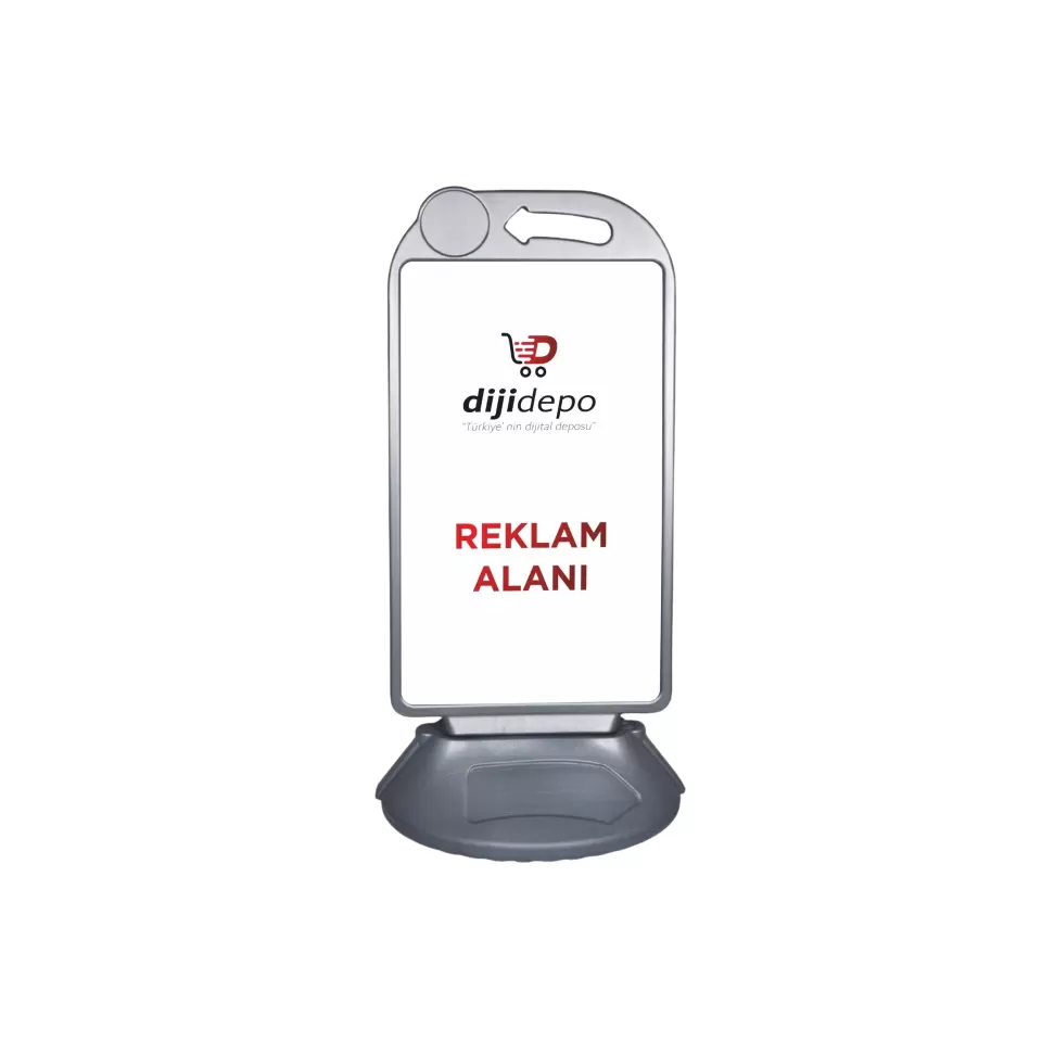 Plastik Reklam Dubası Çift Taraflı Yol Dubası -  Ayaklı Pano