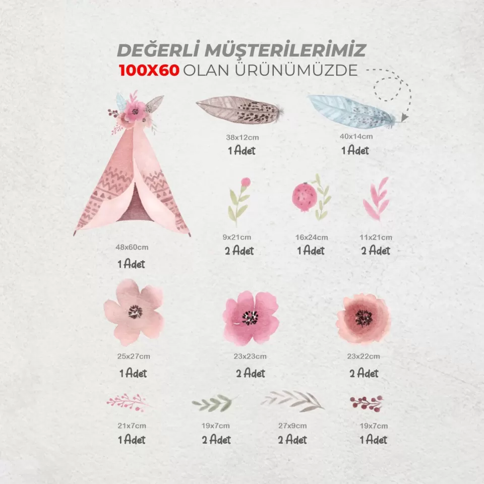 Bohem Kızılderili Konsepti Duvar Etiketleri
