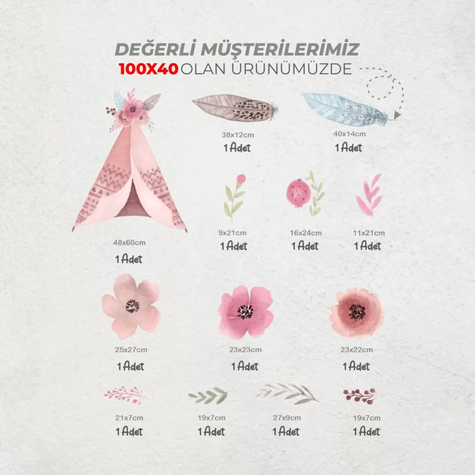 Bohem Kızılderili Konsepti Duvar Etiketleri