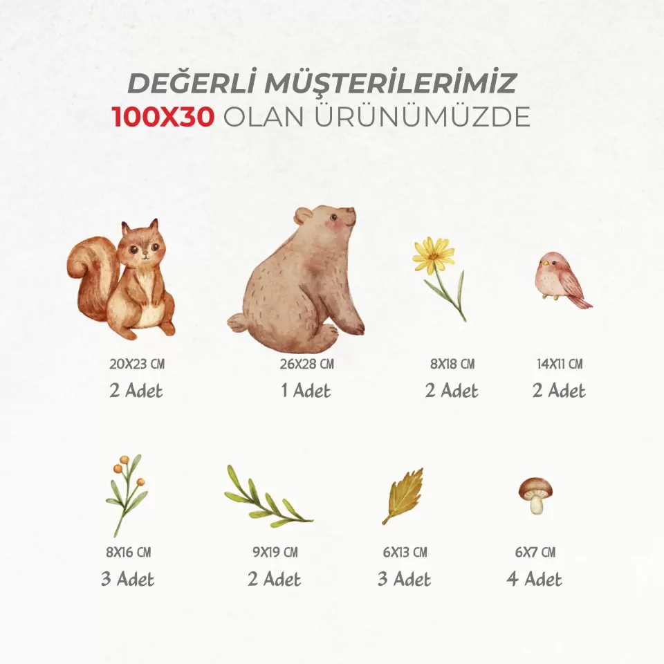 Dağ Hayvanları - Bebek Odası Duvar Etiketi